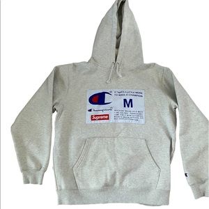 Supreme Champion Labeled Hooded Sweatshirt size M